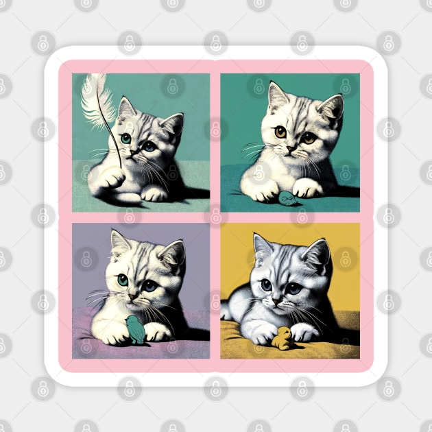 Burmilla Pop Art - Cute Kitties Magnet by PawPopArt