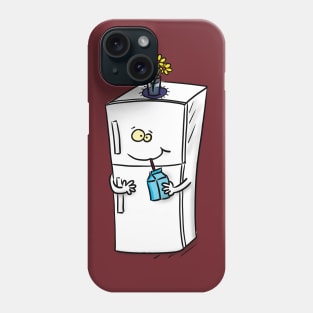 Funny refrigerator cartoon illustration Phone Case