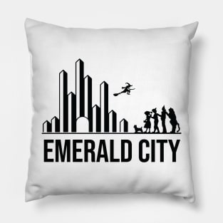 The Wizard of Oz Characters Emerald City Skyline Silouettes Pillow