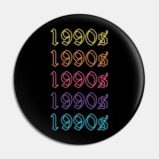 rainbow neon glow 1990s inspired design Pin