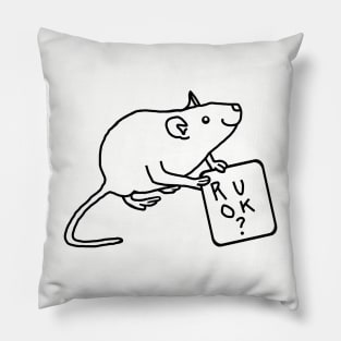 Rat Wants to Know Are You Okay Minimal Outline Pillow