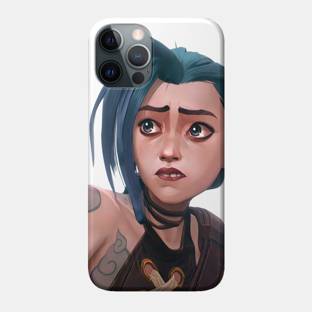 Fearful and Adorable Jinx - Arcane (Choose Your Background Color) - Jinx - Phone Case