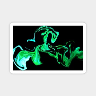 Toxic Green  - Digital Liquid Paint Swirls Magnet