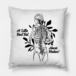 Scoliosis Curved Vertebral Spine line art Pillow