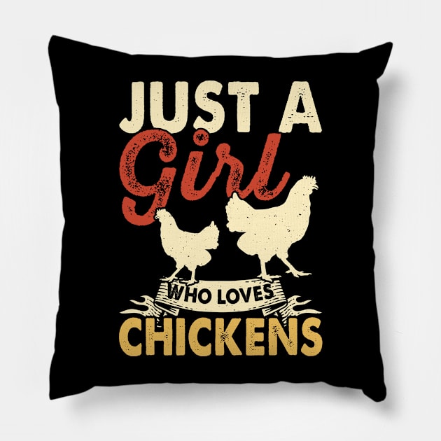 Just A Girl Who Loves Chickens T Shirt For Women T-Shirt Pillow by Xamgi