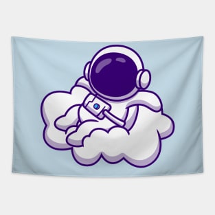 Cute Astronaut Sitting On Cloud Tapestry