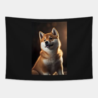 Happy Shiba Inu Dog Tapestry