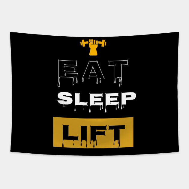 Eat, sleep, lift gym motivation Tapestry by Aphro art design 