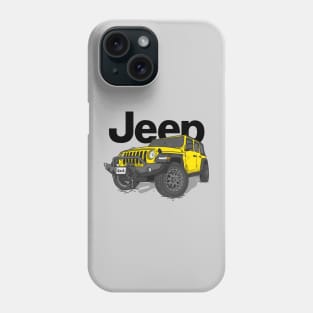 Yellow Jeep Wrangler Rubicon Phone Case