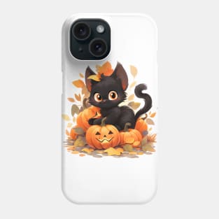 Happy Black Halloween Cat Phone Case