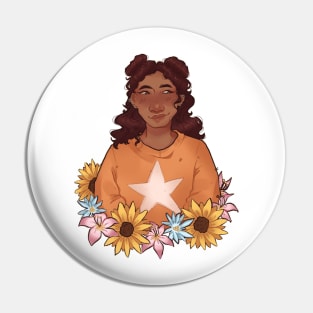 yaz: lotus, edelweiss, sunflowers Pin