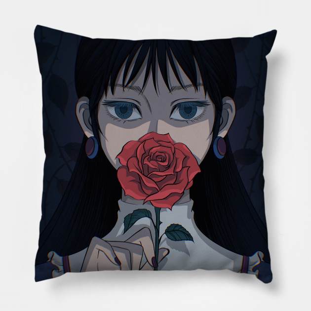 Red rose #3 Pillow by camgiangillus