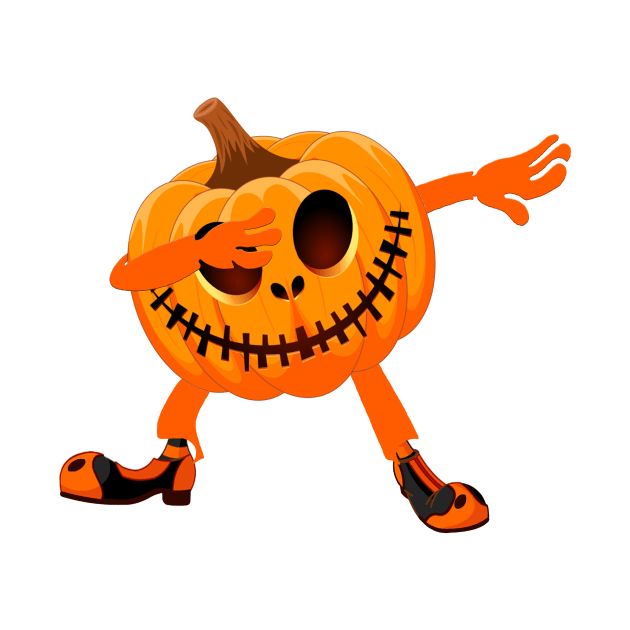 Halloween Shirts For Boys Kids Dabbing Pumpkin by NI78