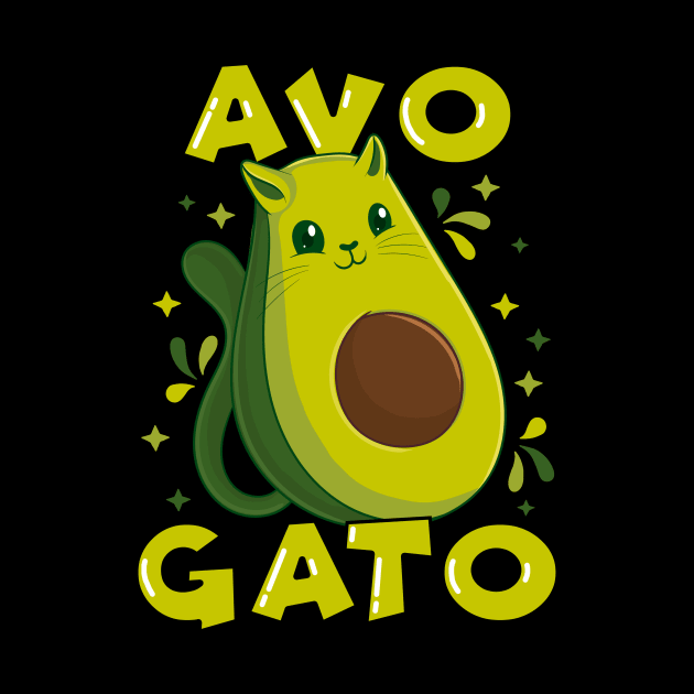 Cute & Funny Avogato Avocado Cat Pun by theperfectpresents