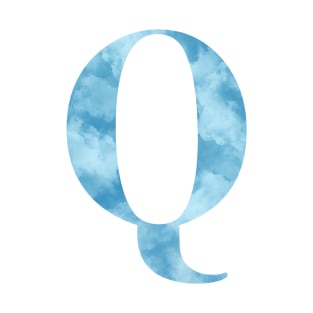 Clouds Blue Sky Initial Letter Q T-Shirt