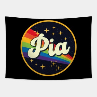 Pia // Rainbow In Space Vintage Style Tapestry