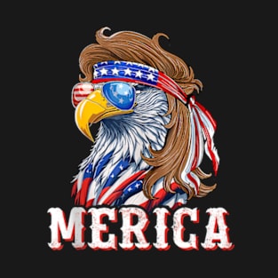 Eagle Mullet 4Th Of July Usa American Flag Merica T-Shirt