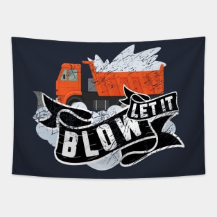 Snow Day Truck Plow Blower Winter Graphic Tapestry