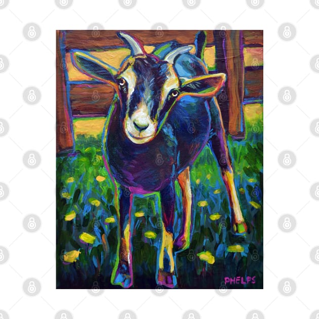 Gertie the Black Farm Goat by RobertPhelpsArt