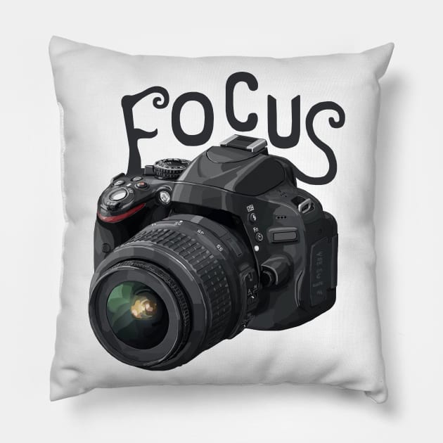 Focus Camera Motivation Pillow by Art by Deborah Camp