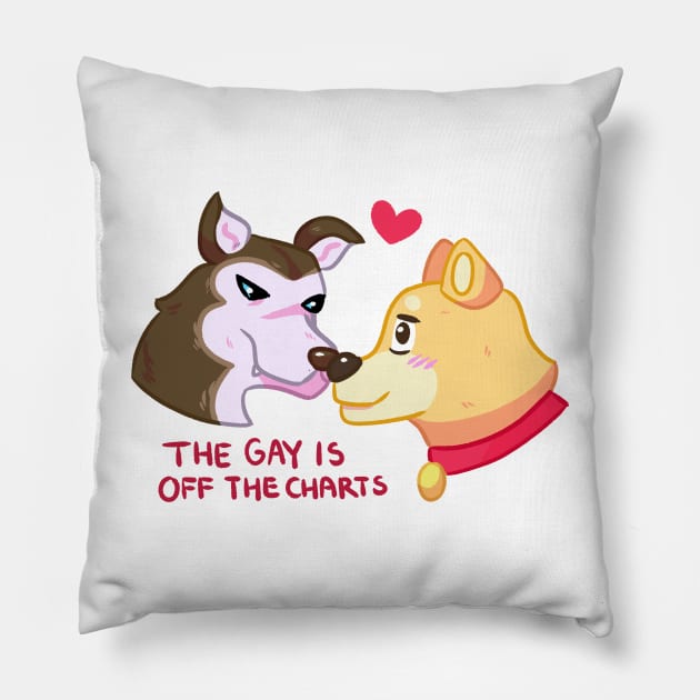 Shibe & Hus Pillow by lindepet