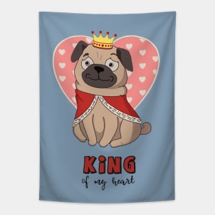 Pug king of my heart Tapestry