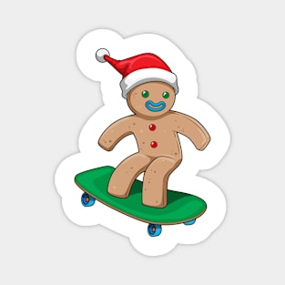 Gingerbread man Christmas Skateboard Magnet