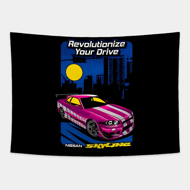 Nissan Skyline Tapestry by OrigamiOasis