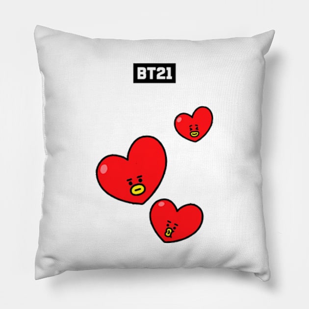 bt21 bts exclusive design 33 Pillow by Typography Dose