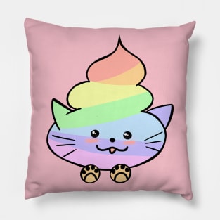 Pastel Rainbow Cat Poo Pillow