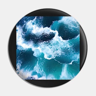 Hyperrealistic blue ocean waves Pin