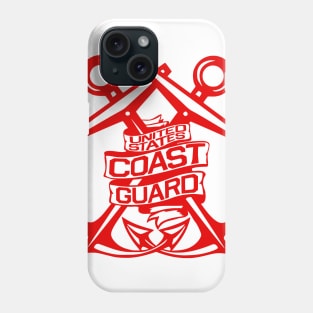 U.S. Coast Guard - Crossed Anchors in Red Phone Case