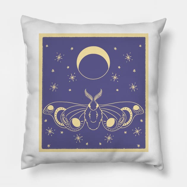 Moth moon Pillow by terastar