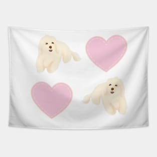 Fluffy Maltipoo Pattern Tapestry