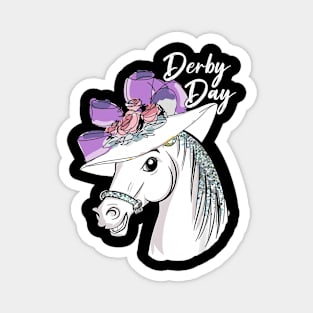 Cute Horse Derby Day 2024 Horse Racing Fascinator Hat Magnet