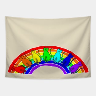 Rainbow of Cats Tapestry