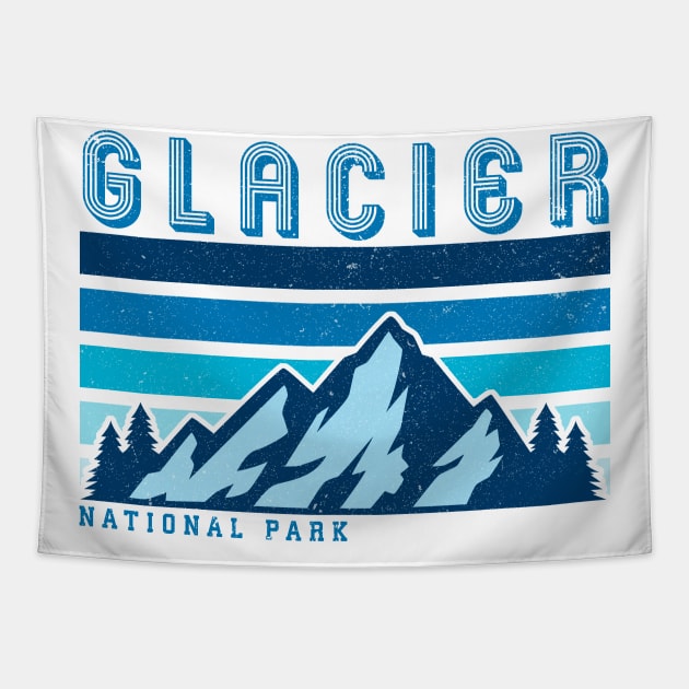 glacier national park retro vintage Tapestry by hardy 