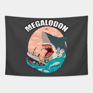 megalodon shark Tapestry