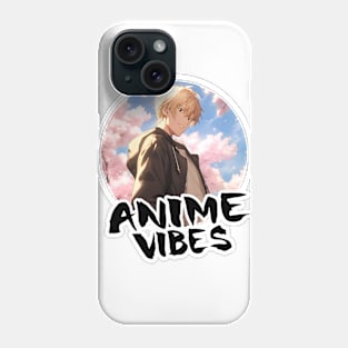 Cool Anime Boy and Cherry Blossom Trees - Anime Shirt Phone Case