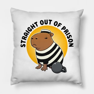 Straight out of prison Capybara Prisioner Pillow