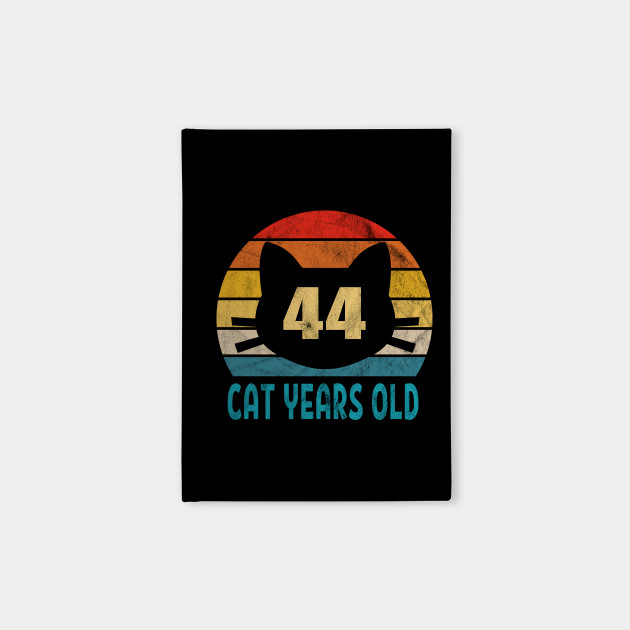 44 Cat Years Old Retro Style 7th Birthday Gift Cat Lovers 7th