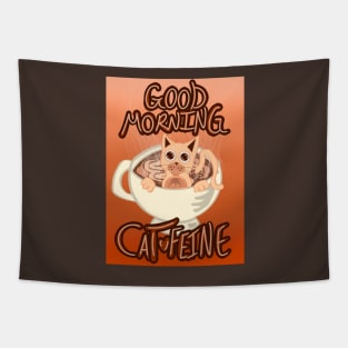 Good Morning Cat•Feine V35 (Steamy Coffee) Tapestry