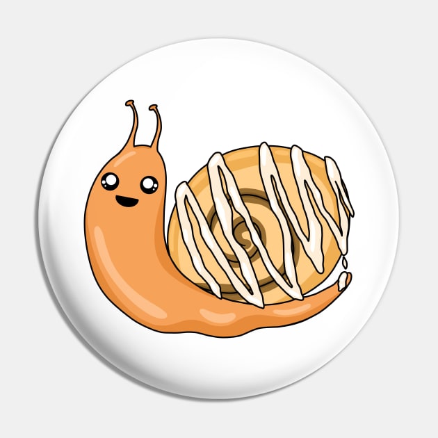 Kawaii Cinnamon Roll Snail Pin by Side Quest Studios