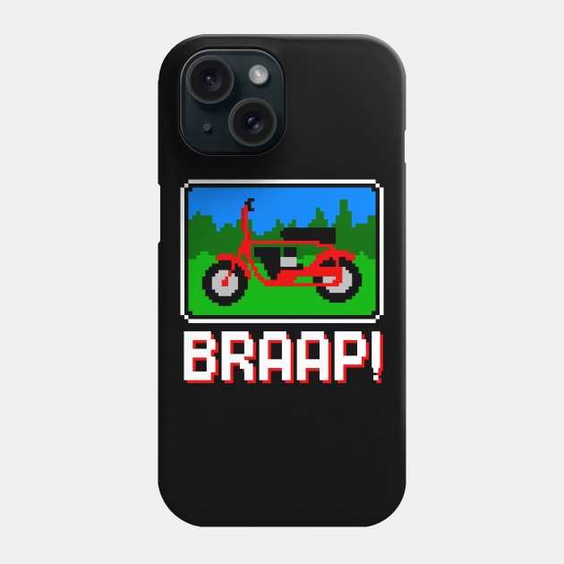 Mini Bike Braap 8 Bit Pixel Art Phone Case by Huhnerdieb Apparel