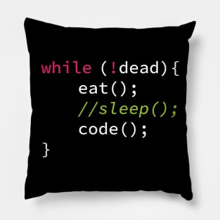 Funny Coding Computer Science Programmer Eat Sleep Code Pillow