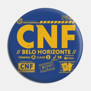 Vintage Belo Horizonte CNF Airport Code Travel Day Retro Travel Tag Pin