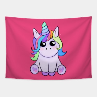 Unicorn with rainbow hair Tapestry