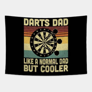 Darts Dad Like A Normal Dad But Cooler Vintage Darts Lover Tapestry