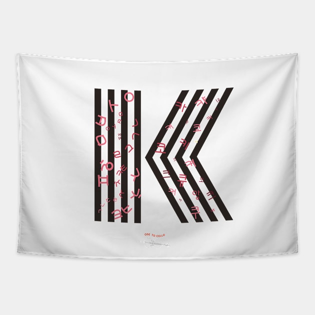 Korean alphabet with K Tapestry by Ode to cello