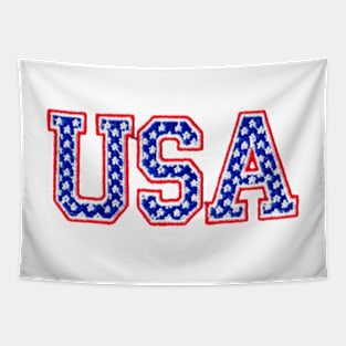 USA Embroidered Font Tapestry